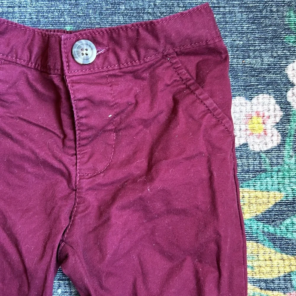 Old Navy Toddler Burgundy Stretch Chinos, Size 18-24 Months